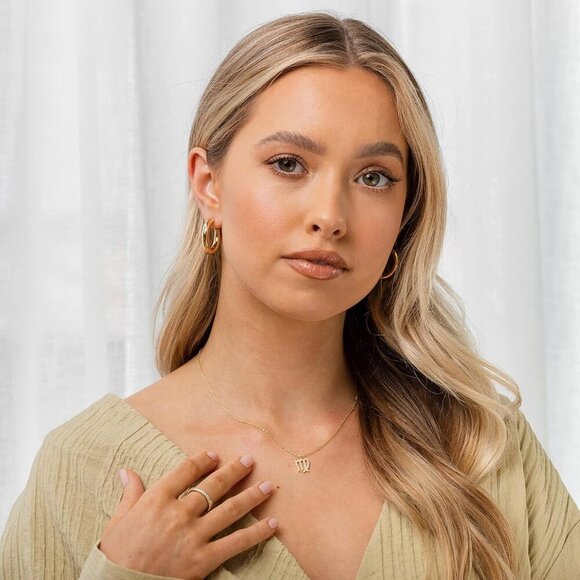 14K Gold Plated Cubic Zirconia Astrology Necklaces for Women - Zodiac Pendant Je - Picture 2 of 5